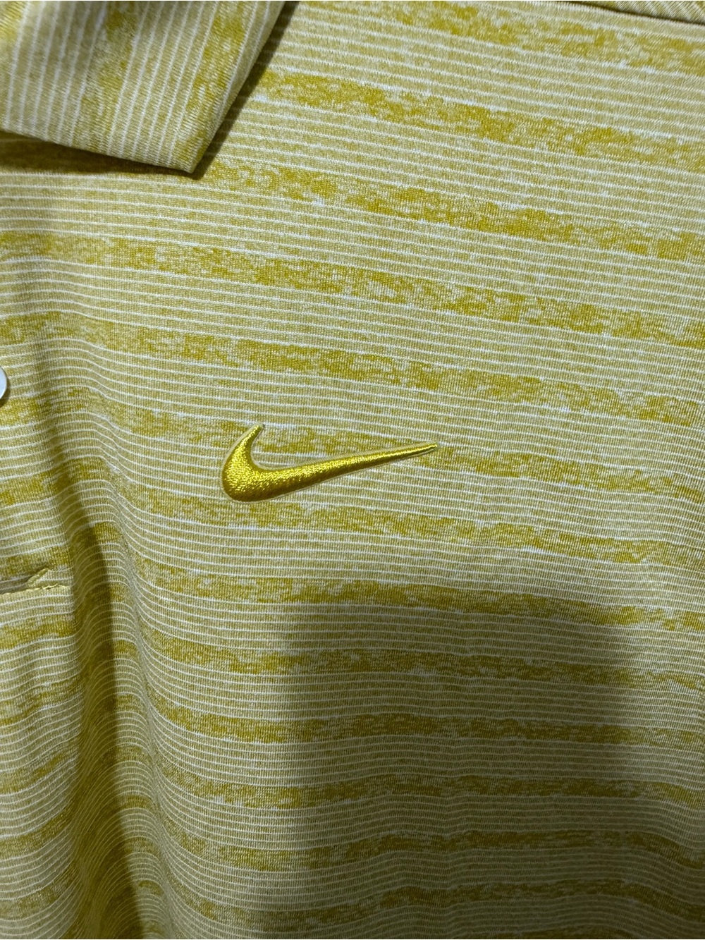 Nike Men’s Yellow Striped Dri-FIT Polo - Picture 2 of 5